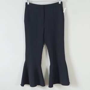 Sandro Paris Women Cropped Wide Leg Black Flared Pant 40 EU Retro Bell Bottom